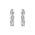 Torsade Moissanite Twisted Huggie Hoop Earrings in Sterling Silver
