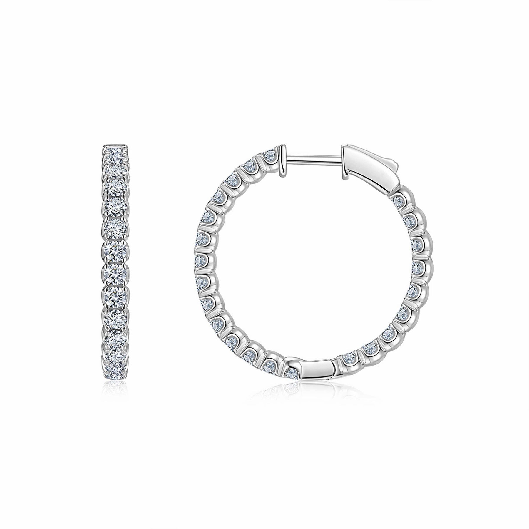 Aureo Moissanite Hoop Earrings in Sterling Silver