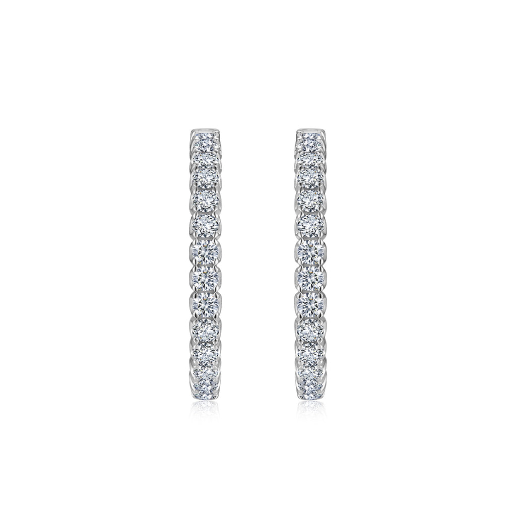 Aureo Moissanite Hoop Earrings in Sterling Silver
