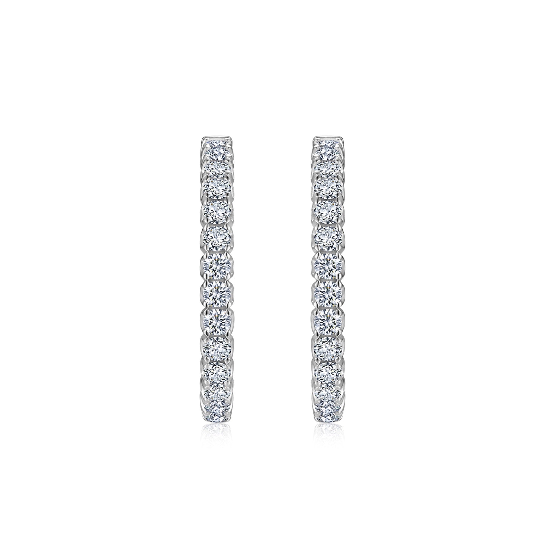 Aureo Moissanite Hoop Earrings in Sterling Silver