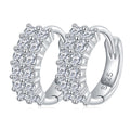Tribeca Moissanite Huggie Hoop Earrings in Sterling Silver