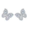 Monarch Moissanite Butterfly Stud Earrings in Sterling Silver