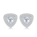 Trillia Moissanite Halo Stud Earrings in Sterling Silver