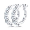 Crisscross Moissanite Huggie Hoop Earrings in Sterling Silver