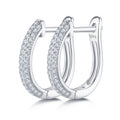Vinca Moissanite Huggie Hoop Earrings in Sterling Silver
