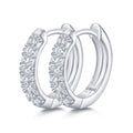 Bandeau Moissanite Huggie Hoop Earrings in Sterling Silver