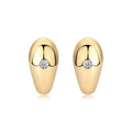 Bullion Moissanite Half-Hoop Stud Earrings in Gold-Tone Sterling Silver