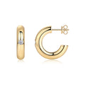 Solano Moissanite Hoop Earrings in Gold-Tone Sterling Silver