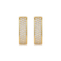 Riviera Moissanite Enamel Huggie Hoop Earrings in Gold-Tone Sterling Silver