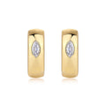 Aurum Marquise-Cut Moissanite Hoop Earrings in Gold-Tone Sterling Silver