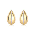 Larme Moissanite Teardrop Stud Earrings in Gold-Tone Sterling Silver