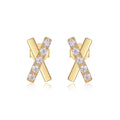 Bacio Moissanite Ear Climber Earrings in Gold-Tone Sterling Silver