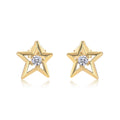 Astro Moissanite Star Stud Earrings in Gold-Tone Sterling Silver