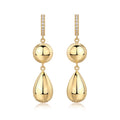 Calabash Moissanite Drop Earrings in Gold-Tone Sterling Silver