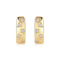 Cosmo Moissanite Huggie Hoop Earrings in Gold-Tone Sterling Silver