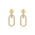 Maillon Moissanite Link Drop Huggie Earrings in Gold-Tone Sterling Silver