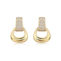Cavallo Moissanite Horsebit Drop Huggie Earrings in Gold-Tone Sterling Silver