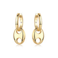 Ancora Moissanite Mariner Link Drop Earrings in Gold-Tone Sterling Silver