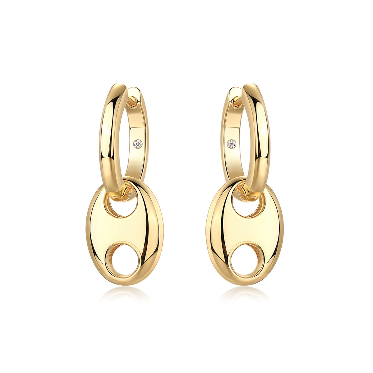 Ancora Moissanite Mariner Link Drop Earrings in Gold-Tone Sterling Silver