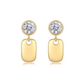 Tessera 1 Carat Moissanite Drop Huggie Earrings in Gold-Tone Sterling Silver