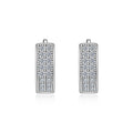 Duplo Moissanite Huggie Hoop Earrings in Sterling Silver