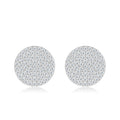 Disco Moissanite Pavé Disc Stud Earrings in Sterling Silver