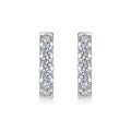 Etch Moissanite Huggie Hoop Earrings in Sterling Silver