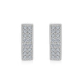 Honeycomb Moissanite Hexagon Huggie Hoop Earrings in Sterling Silver