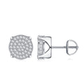 Solis Moissanite Halo Stud Earrings in Sterling Silver