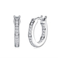 Rill Moissanite Huggie Hoop Earrings in Sterling Silver