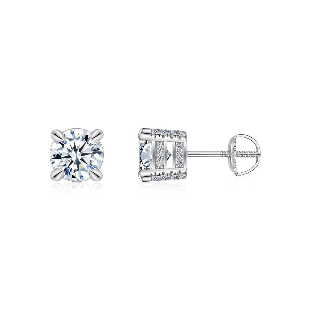 Prisma Moissanite Stud Earrings in Sterling Silver