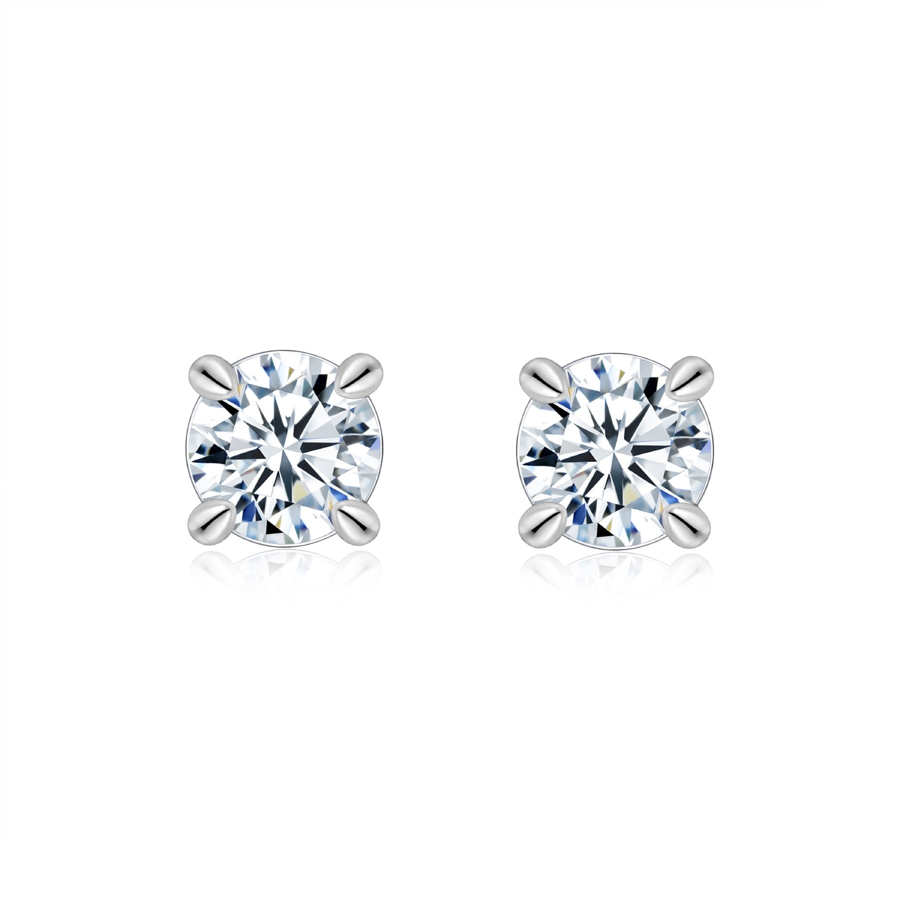 Prisma Moissanite Stud Earrings in Sterling Silver