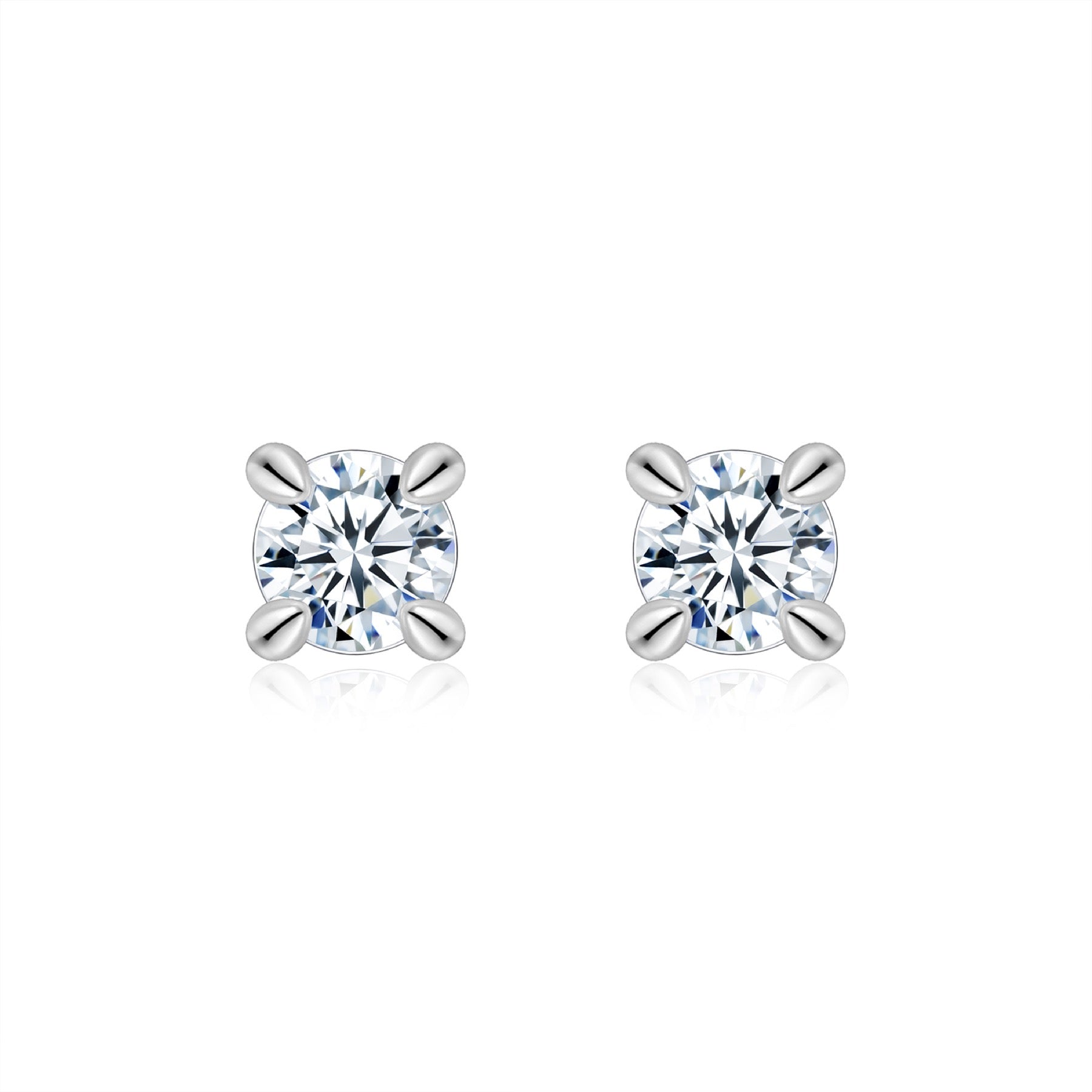 Prisma Moissanite Stud Earrings in Sterling Silver