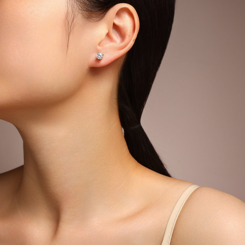 Prisma Moissanite Stud Earrings in Sterling Silver
