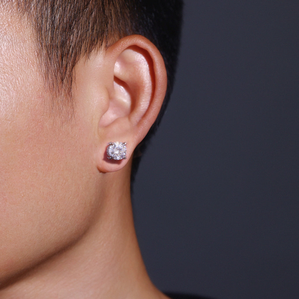 Prisma Moissanite Stud Earrings in Sterling Silver