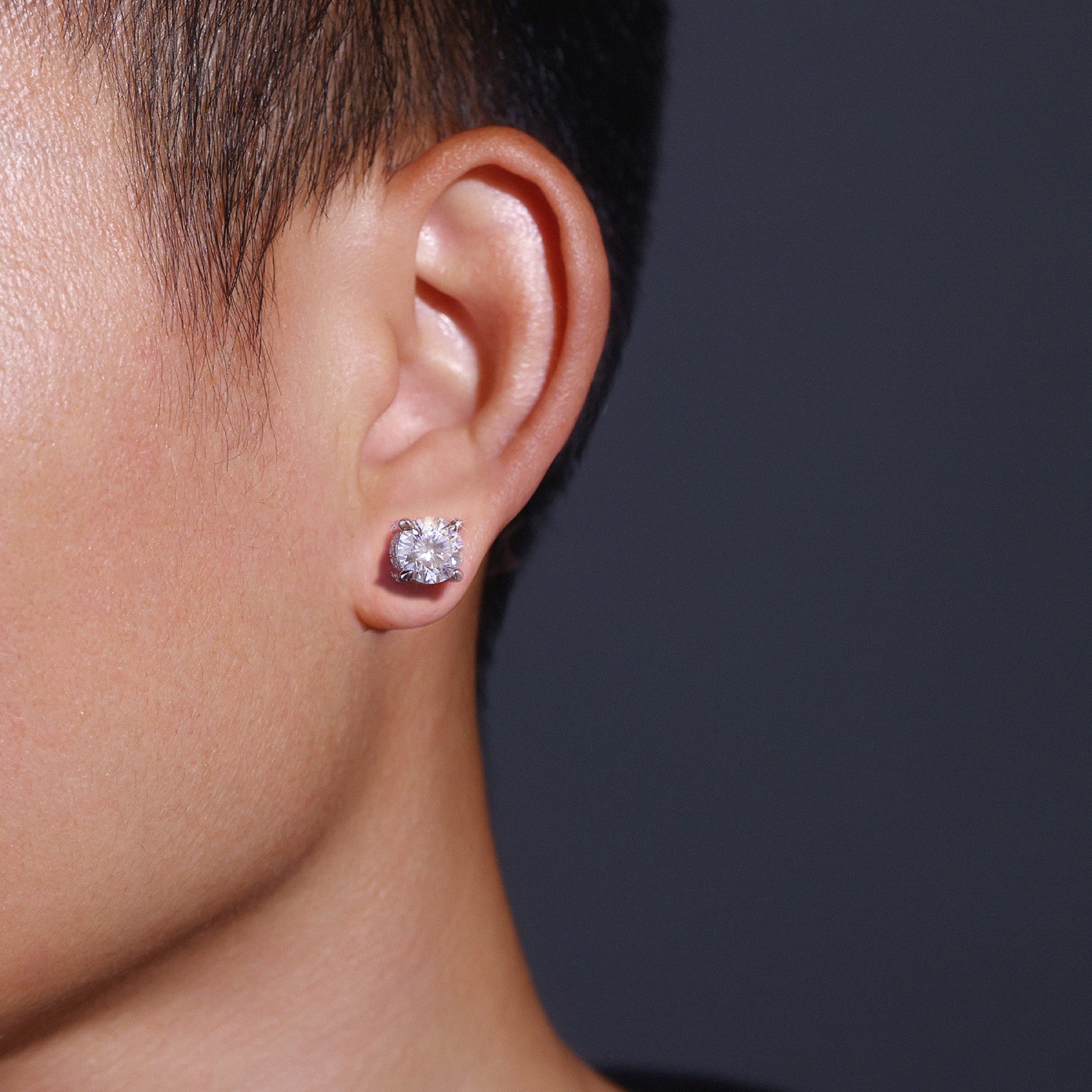 Prisma Moissanite Stud Earrings in Sterling Silver