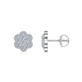 Blume Moissanite Flower Stud Earrings in Sterling Silver