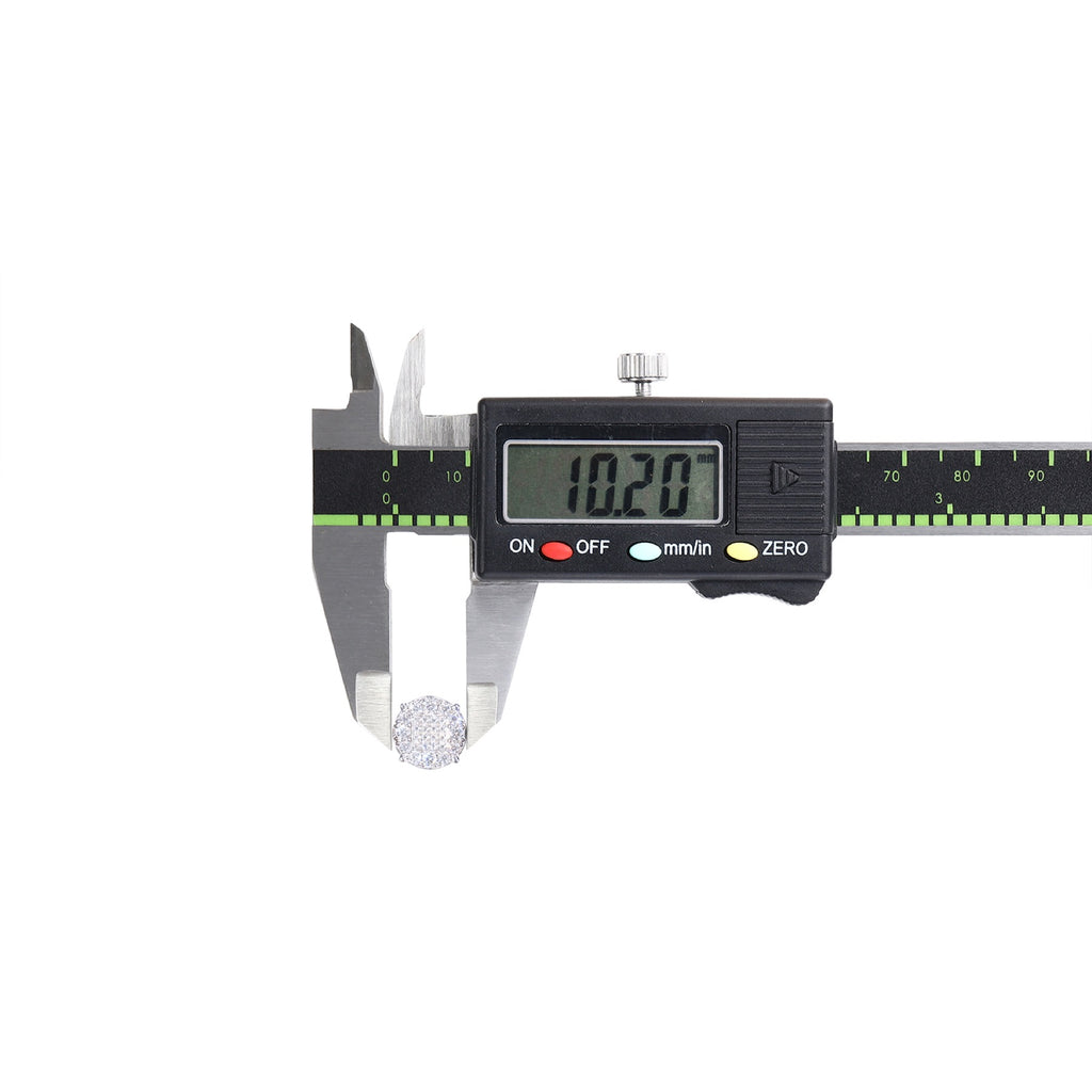 Halo Moissanite Pavé Cluster Stud Earrings in Sterling Silver