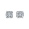 Cobble Moissanite Pavé Stud Earrings in Sterling Silver