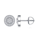 Solaire Moissanite Halo Stud Earrings in Sterling Silver