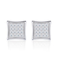 Shard Moissanite Pavé Stud Earrings in Sterling Silver