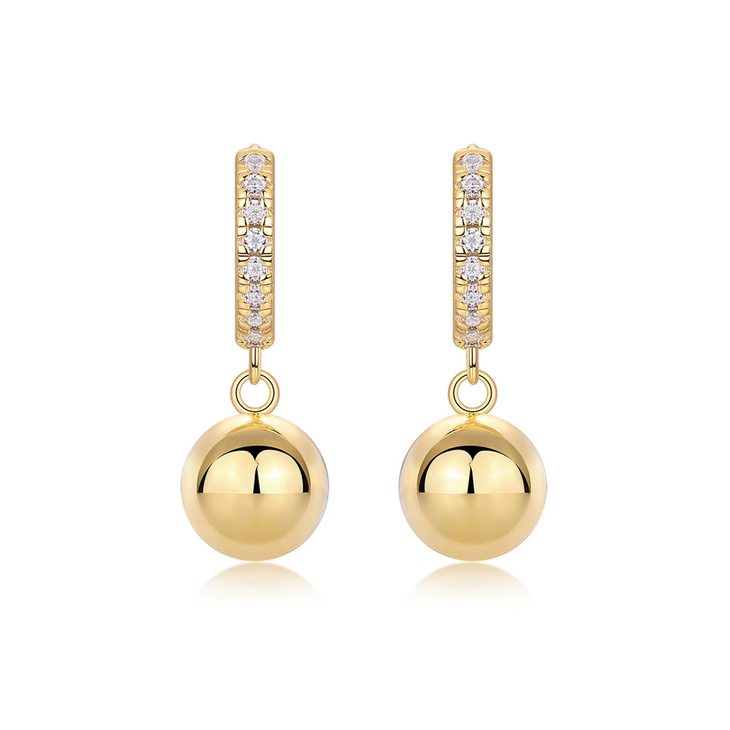 Perla Moissanite Drop Huggie Hoop Earrings in Gold-Tone Sterling Silver