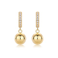 Perla Moissanite Drop Huggie Hoop Earrings in Gold-Tone Sterling Silver