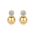 Bolla Moissanite Ball Drop Earrings in Gold-Tone Sterling Silver