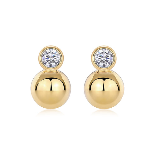 Bolla Moissanite Ball Drop Earrings in Gold-Tone Sterling Silver