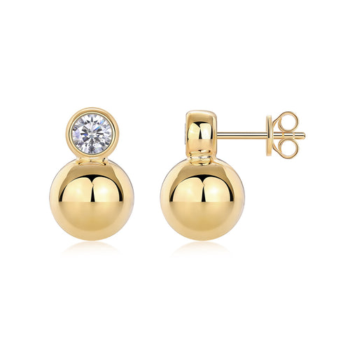 Bolla Moissanite Ball Drop Earrings in Gold-Tone Sterling Silver
