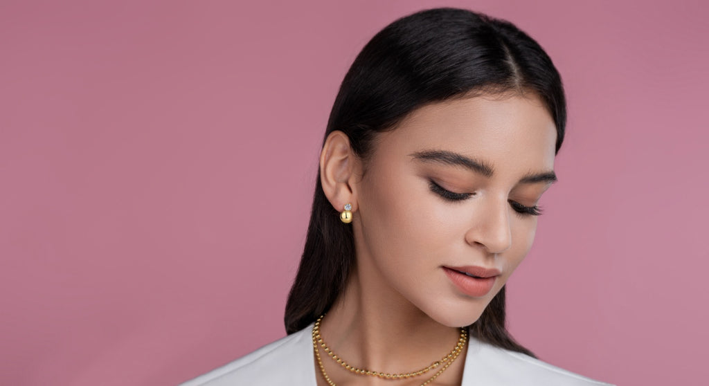 Bolla Moissanite Ball Drop Earrings in Gold-Tone Sterling Silver