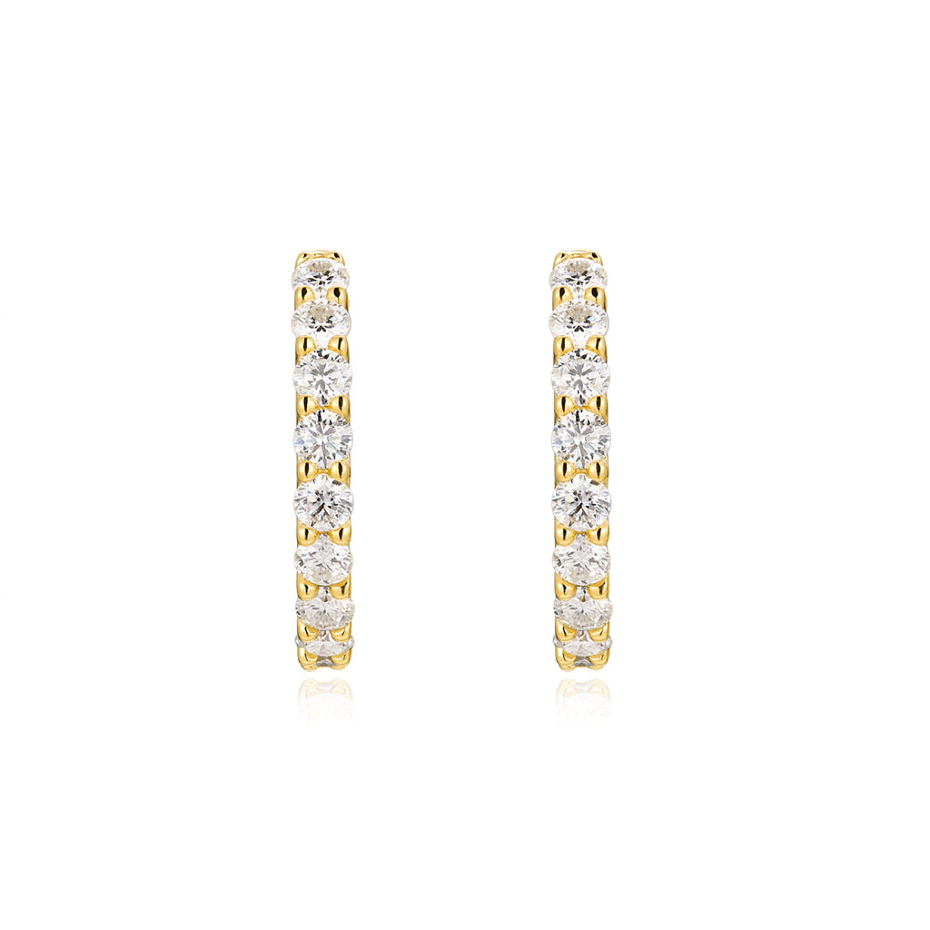 Goccia Moissanite Huggie Hoop Earrings in Gold-Tone Sterling Silver