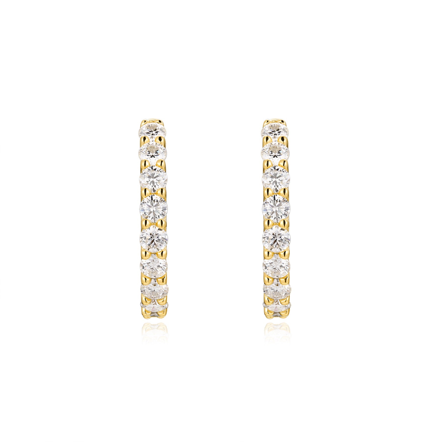 Goccia Moissanite Huggie Hoop Earrings in Gold-Tone Sterling Silver
