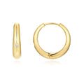 Stellare Moissanite Huggie Hoop Earrings in Gold-Tone Sterling Silver
